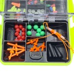 Fishing accessories kit, 24 compartments, 186 pieces, green box